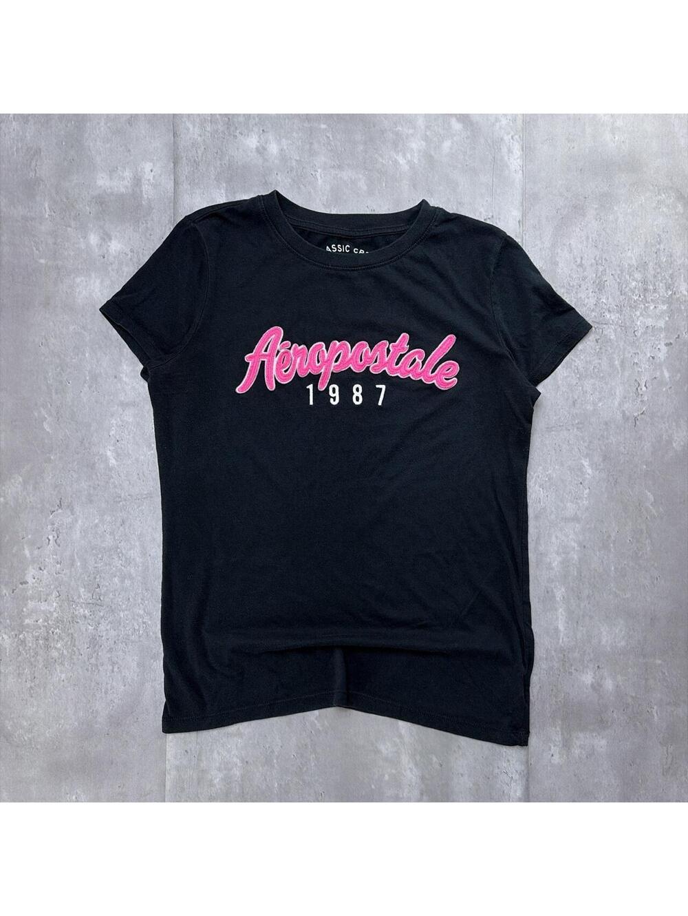 Y2K Black Aeropostale Grunge Skater T-Shirt